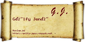 Gálfy Jenő névjegykártya