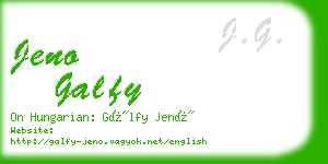 jeno galfy business card